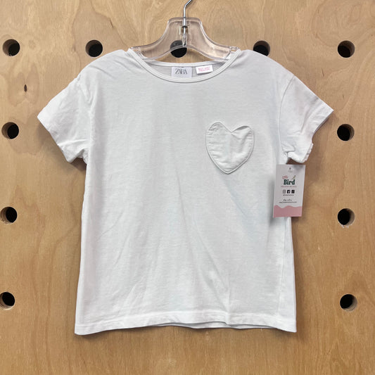 White Heart Pocket Tee