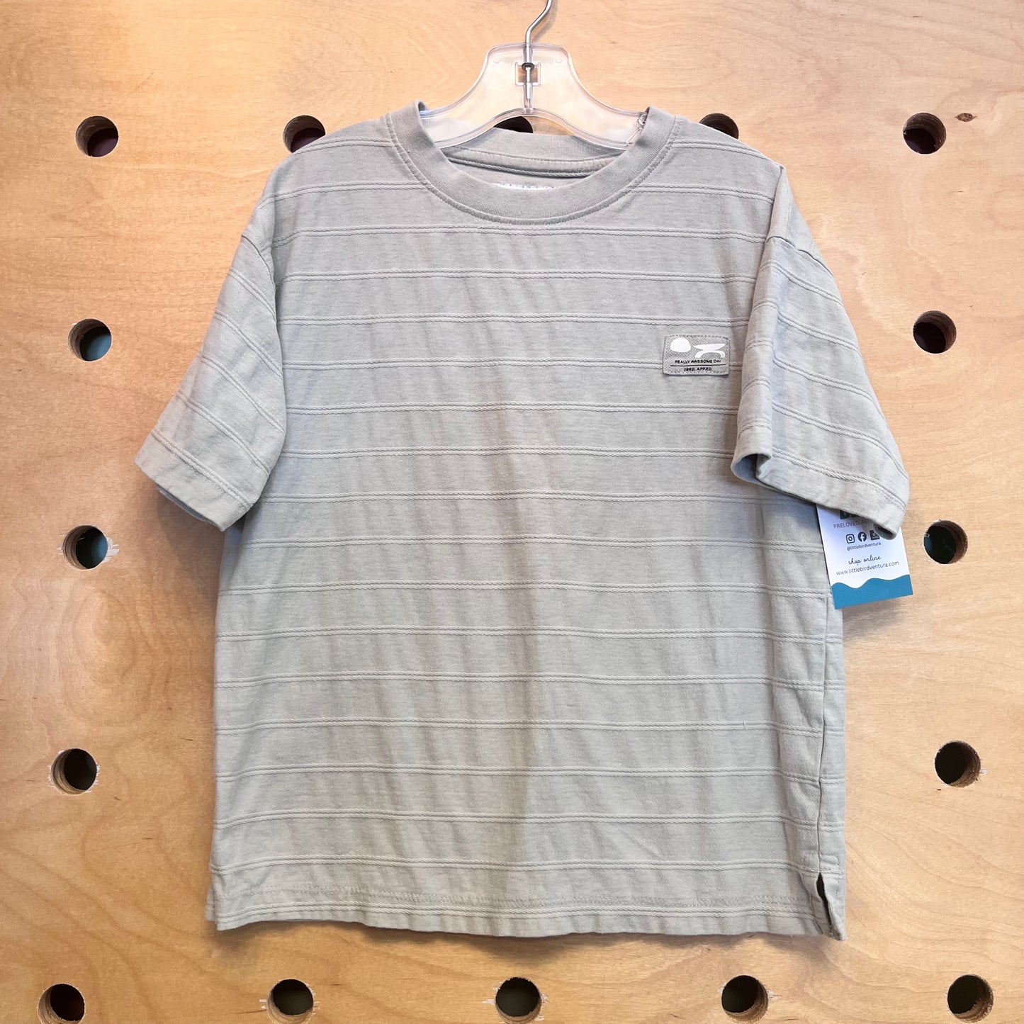Green Textured Stripe Tee