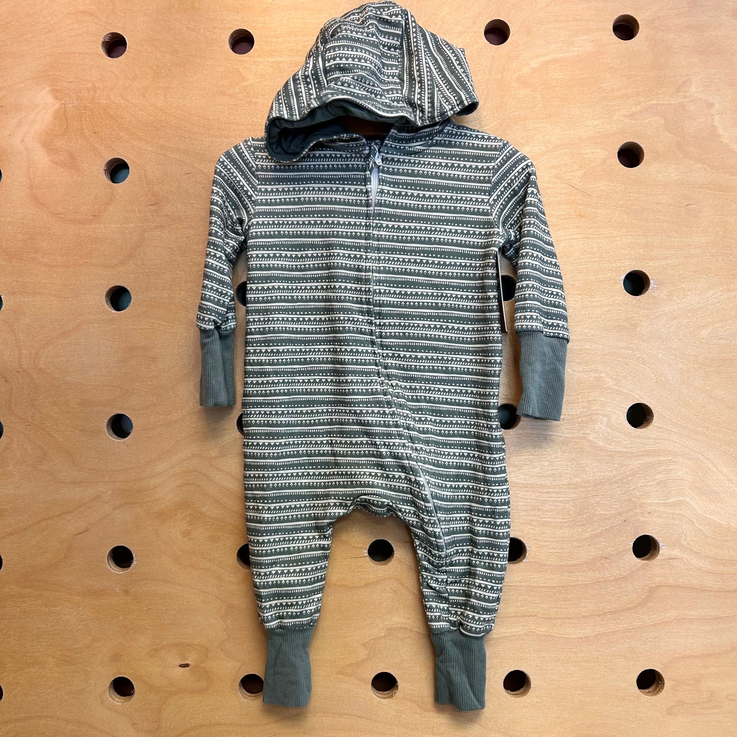 Green & Cream Hoodie Zippy