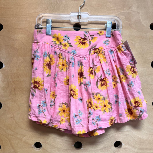 Pink/Yellow Floral Flowy Shorts