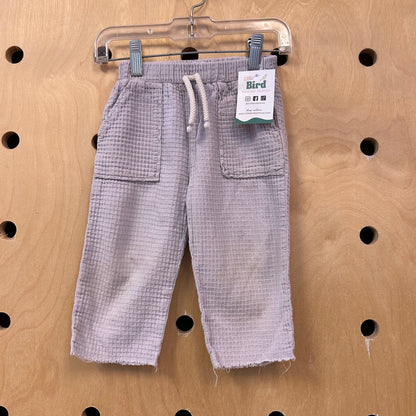 Lavender Textured Raw Hem Pants