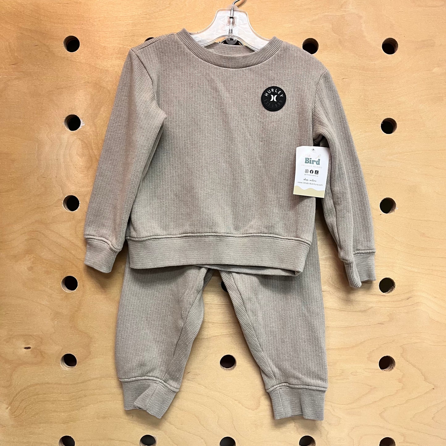 Tan Hurley Patch Waffle Knit Outfit