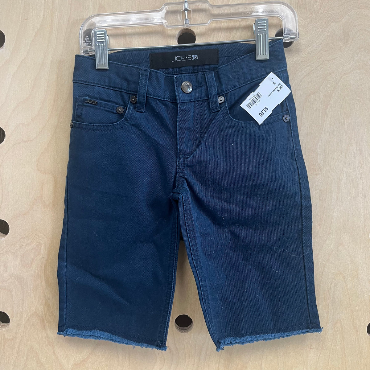 Blue Raw Hem Shorts