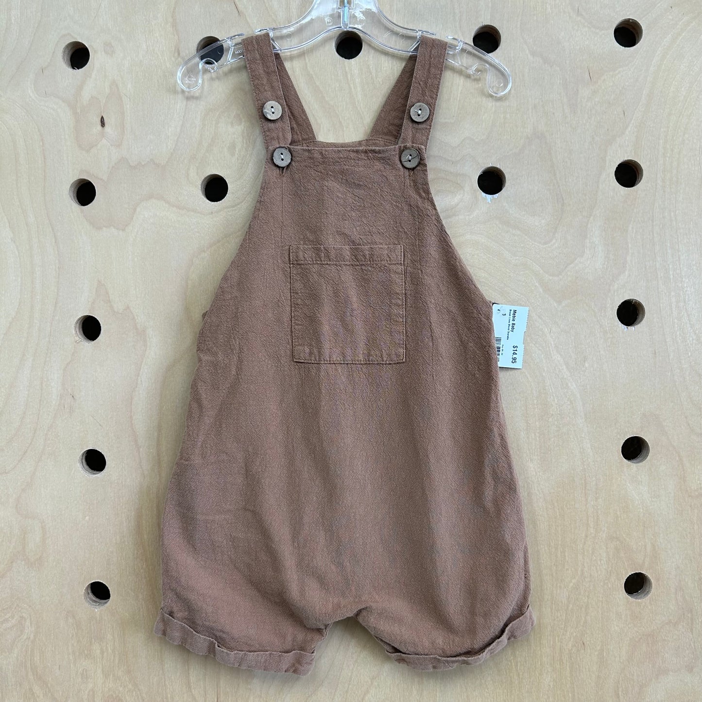 Brown Linen Blend Overalls