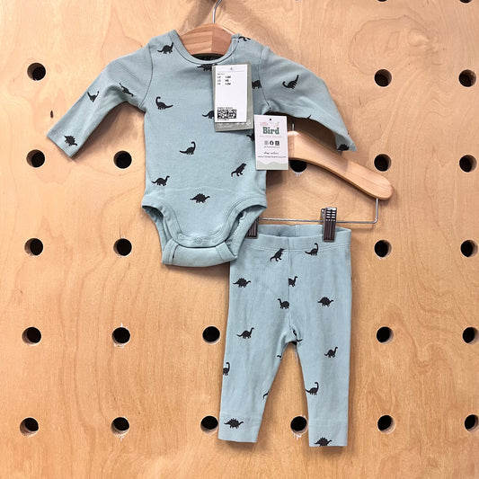 Blue Dino Ribbed Cotton Outfit NEW!