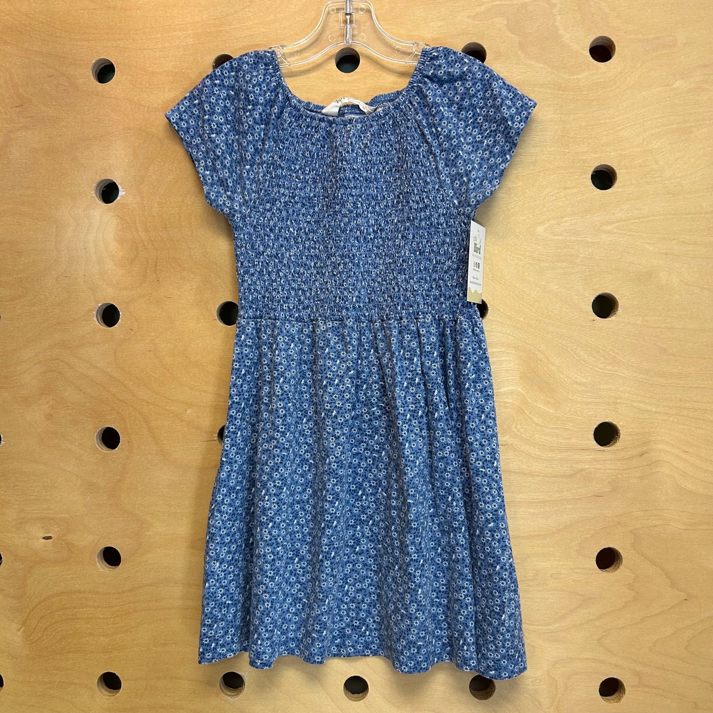 Blue/White Floral Smocked Dress