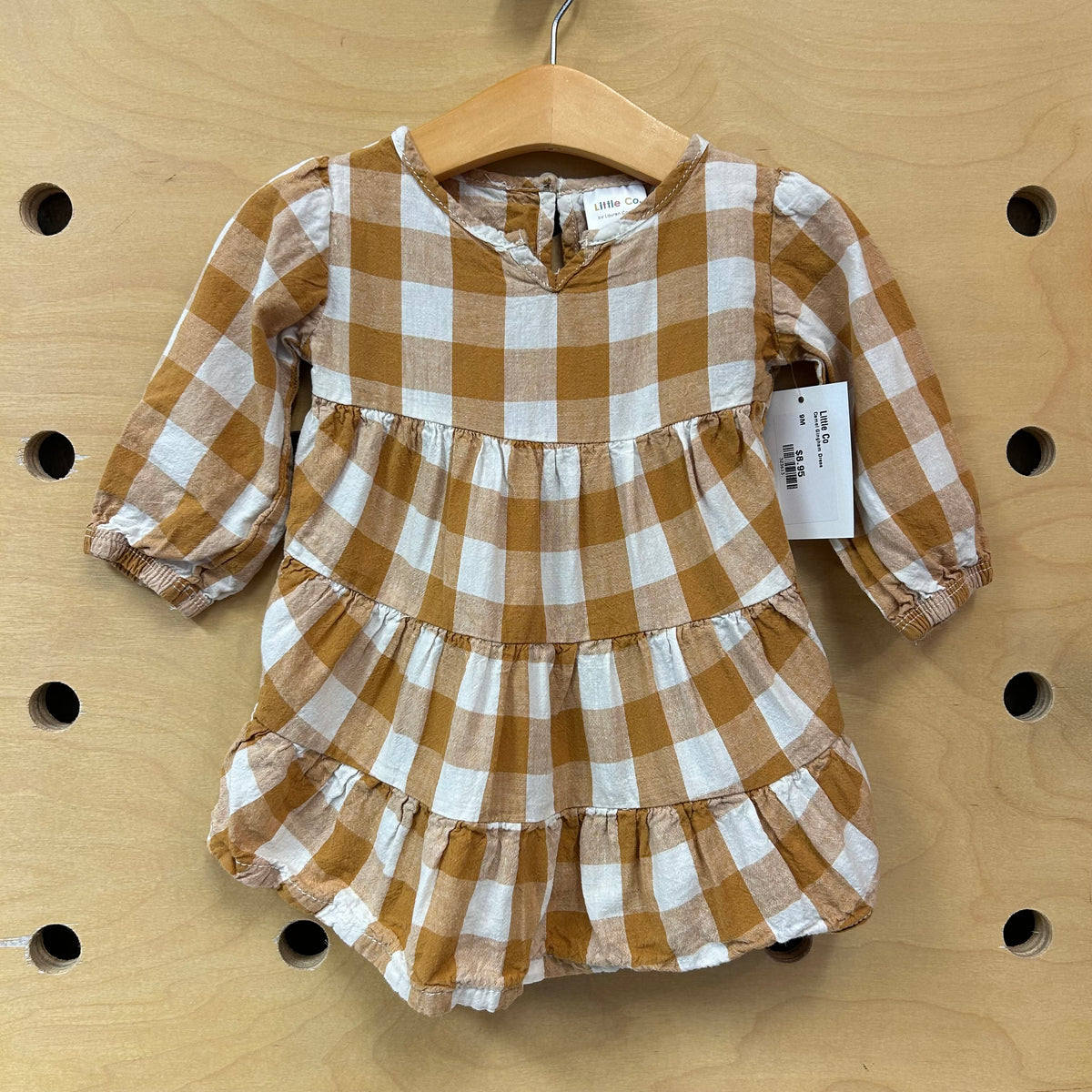 Camel Gingham Dress