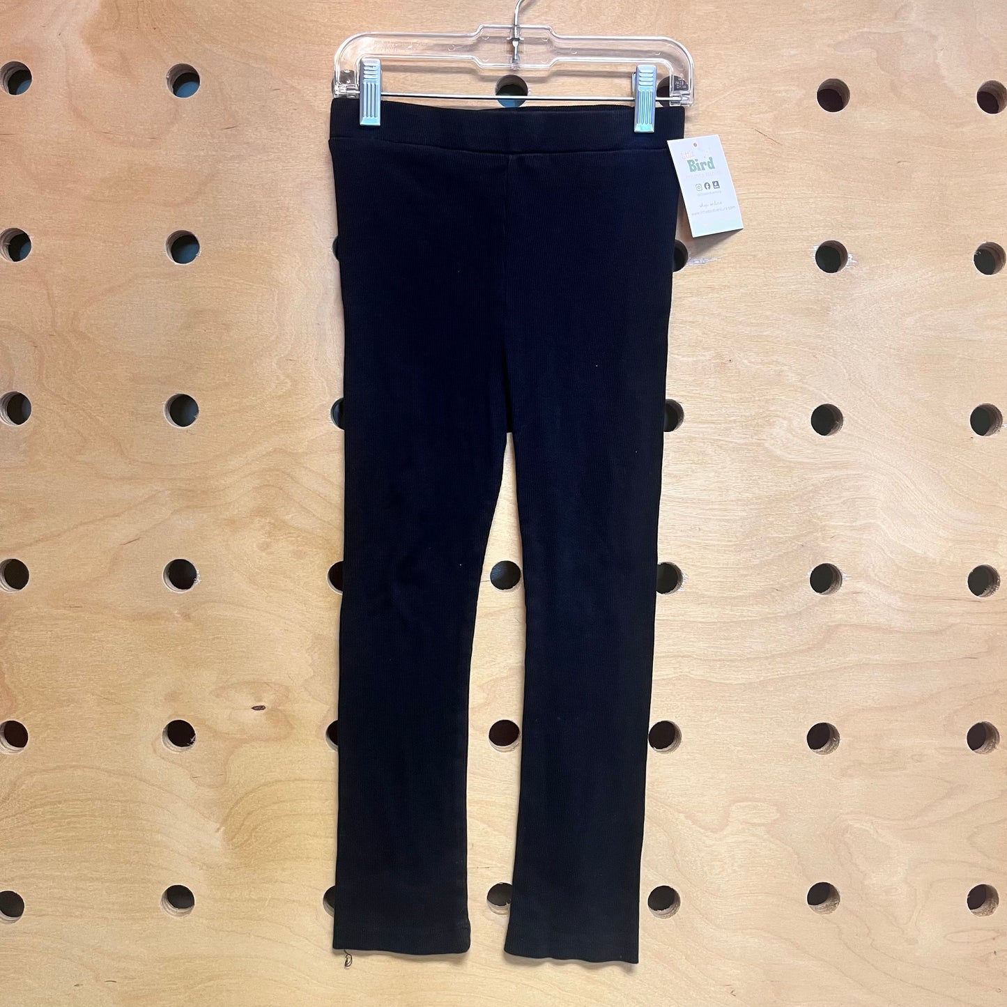 Organic Black Ribbed Leggings