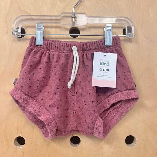 Rose Polka Dot French Terry Shorties