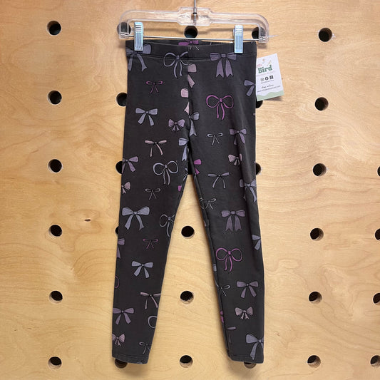 Grey & Purple Bows Leggings