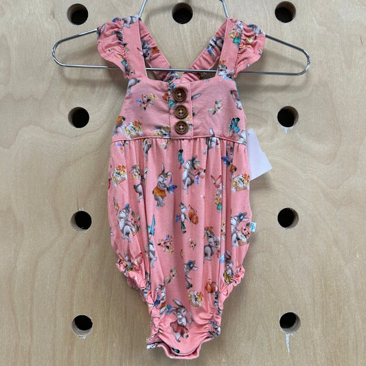 Peach Bamboo Bunny Romper