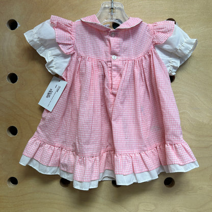 Little Set Pink/White Gingham Swan Dress
