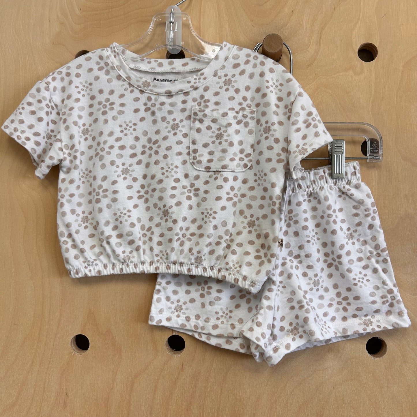 Tan Floral Dot French Terry Outfit