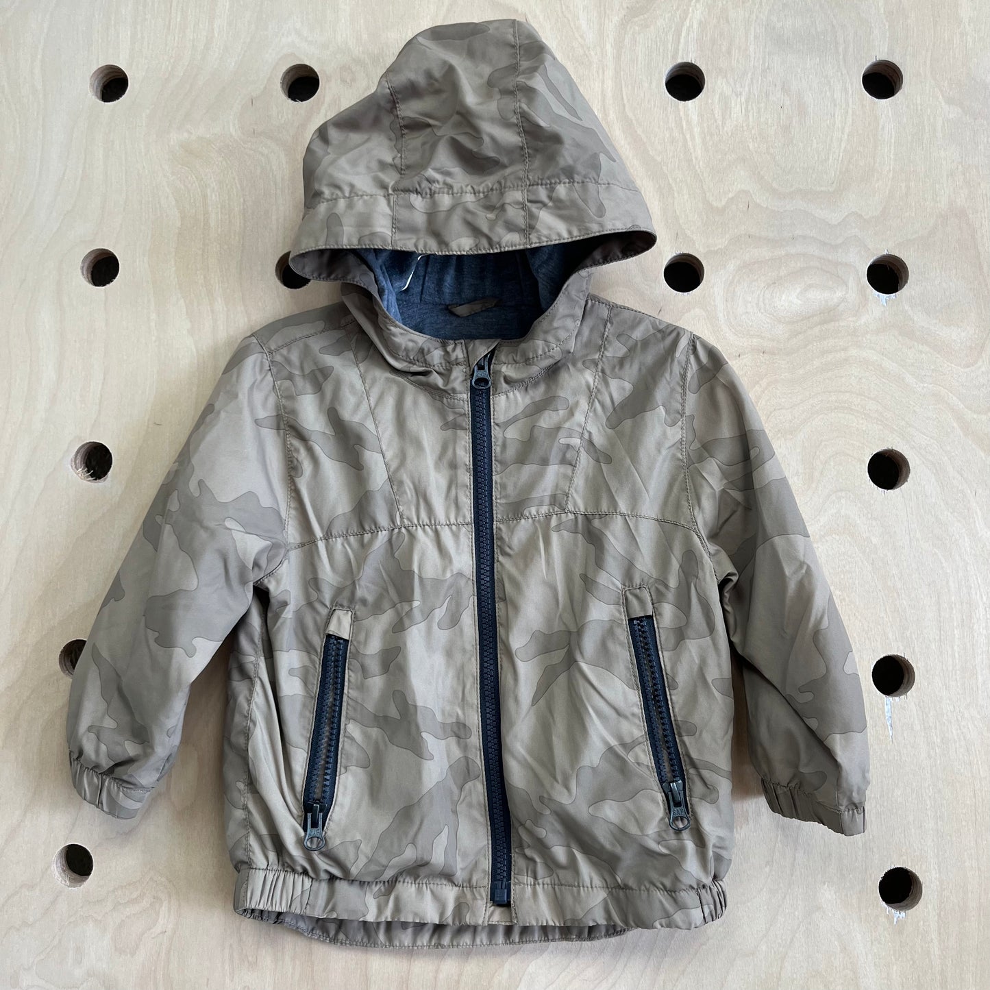 Tan Camo Lined Windbreaker