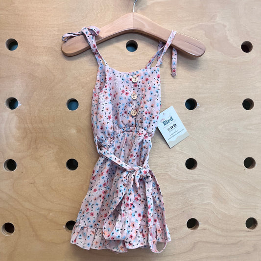 Pink Floral Chiffon Romper