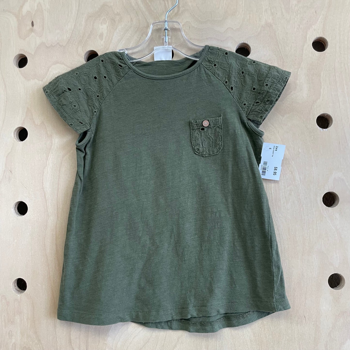 Green Eyelet Top