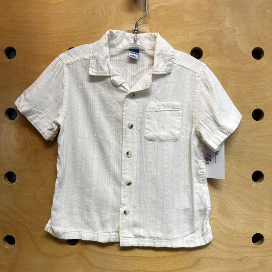 Cream Textured Button Up