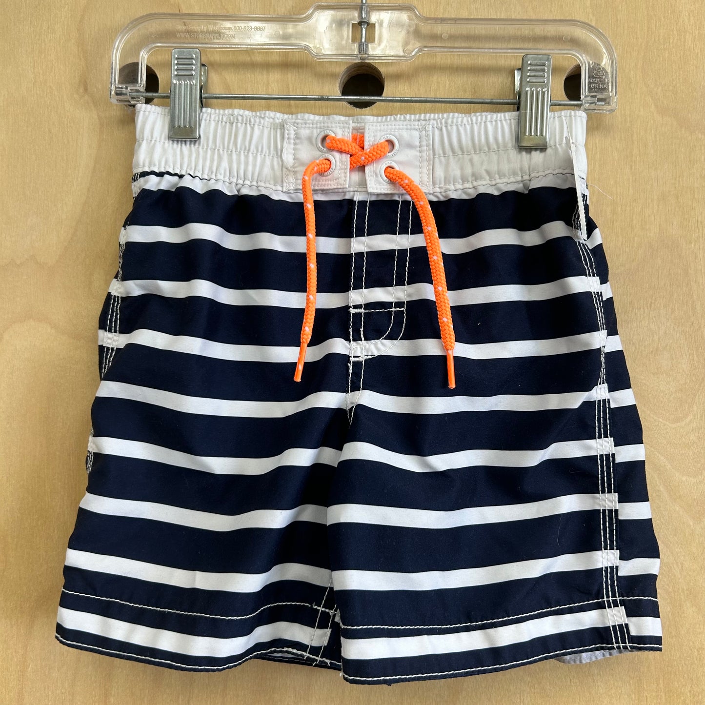 Blue Striped Swim Trunks