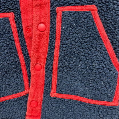 Baby Retro Pile Jacket Blue & Red