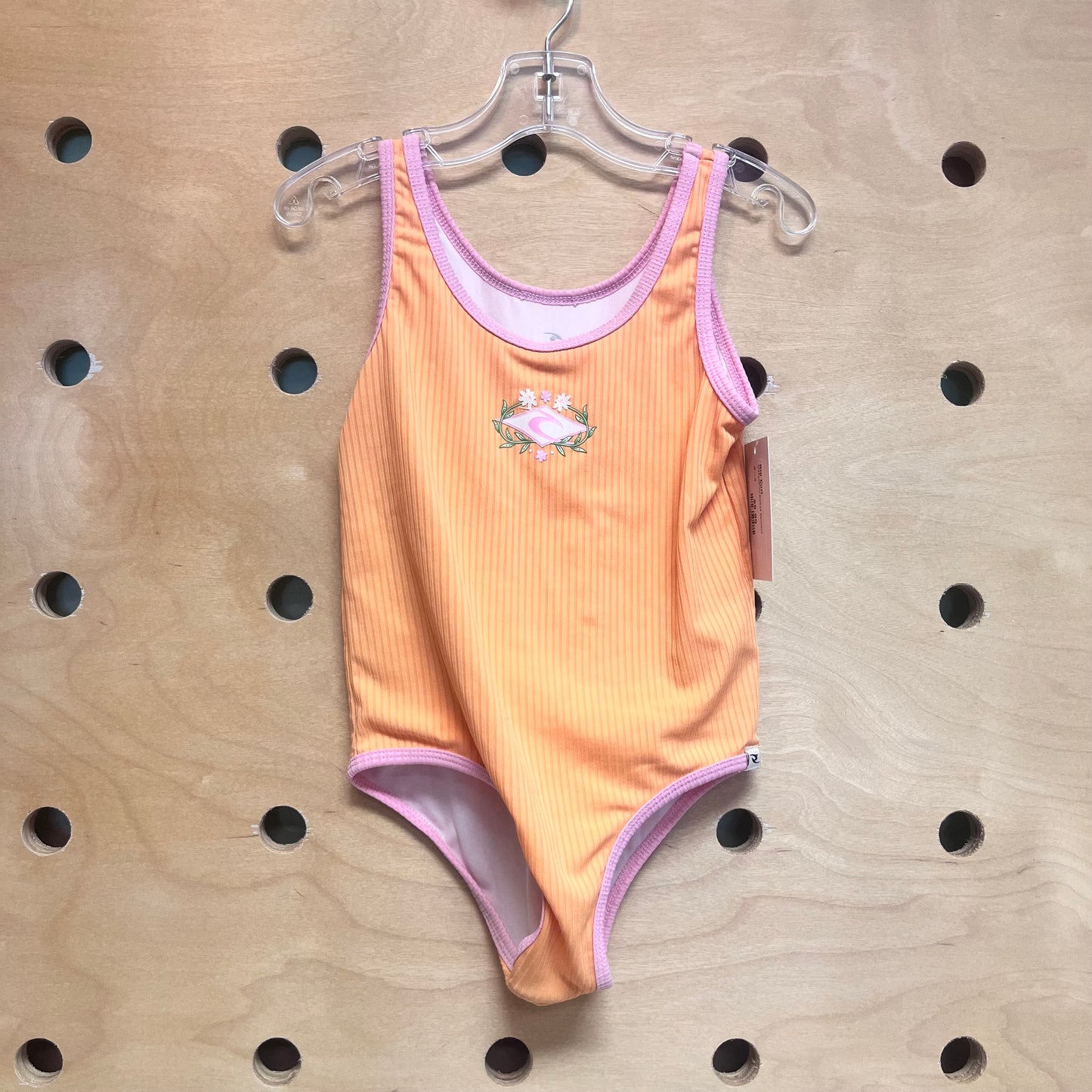 Orange/Pink Ribbed Swimsuit