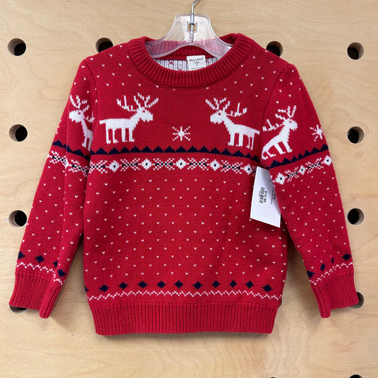 Red Knit Reindeer Sweater