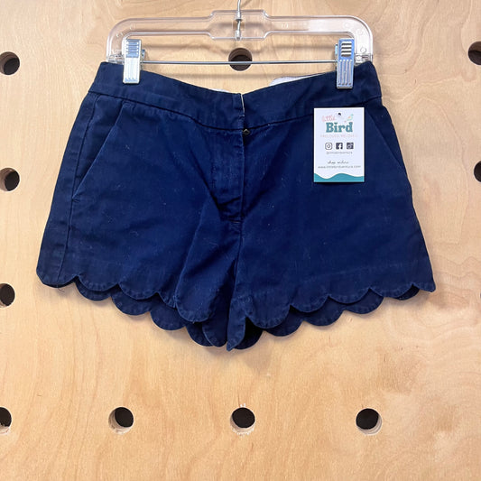 Blue Scalloped Trim Shorts
