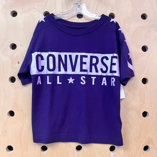 Purple Mesh Shoulder Top