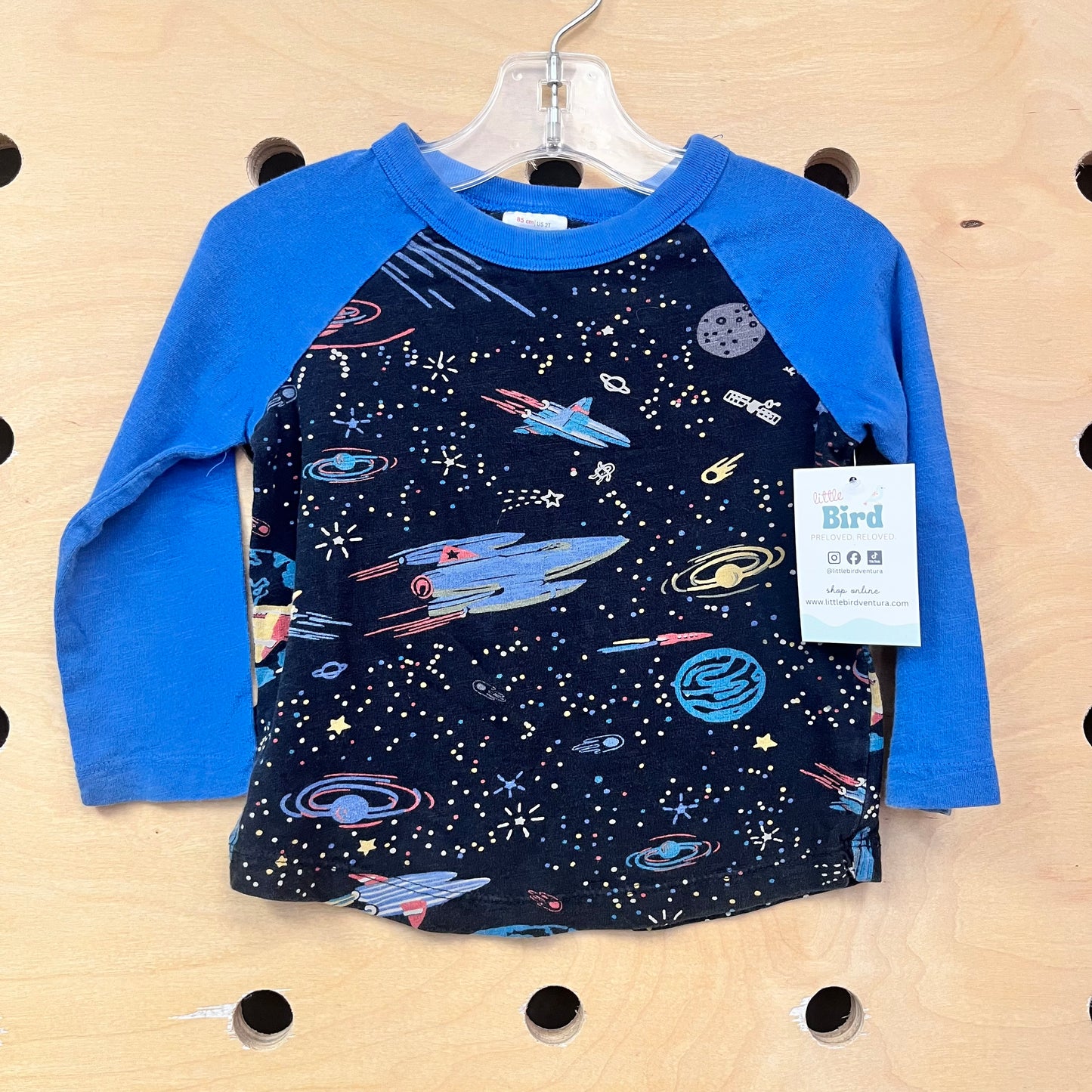 Black & Blue Space Raglan Tee