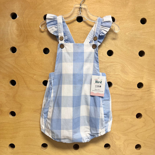 Blue/White Plaid Romper