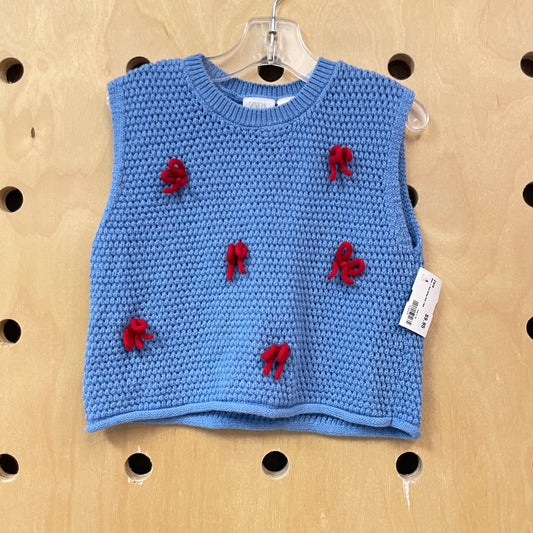 Blue + Red Bows Knit Tank