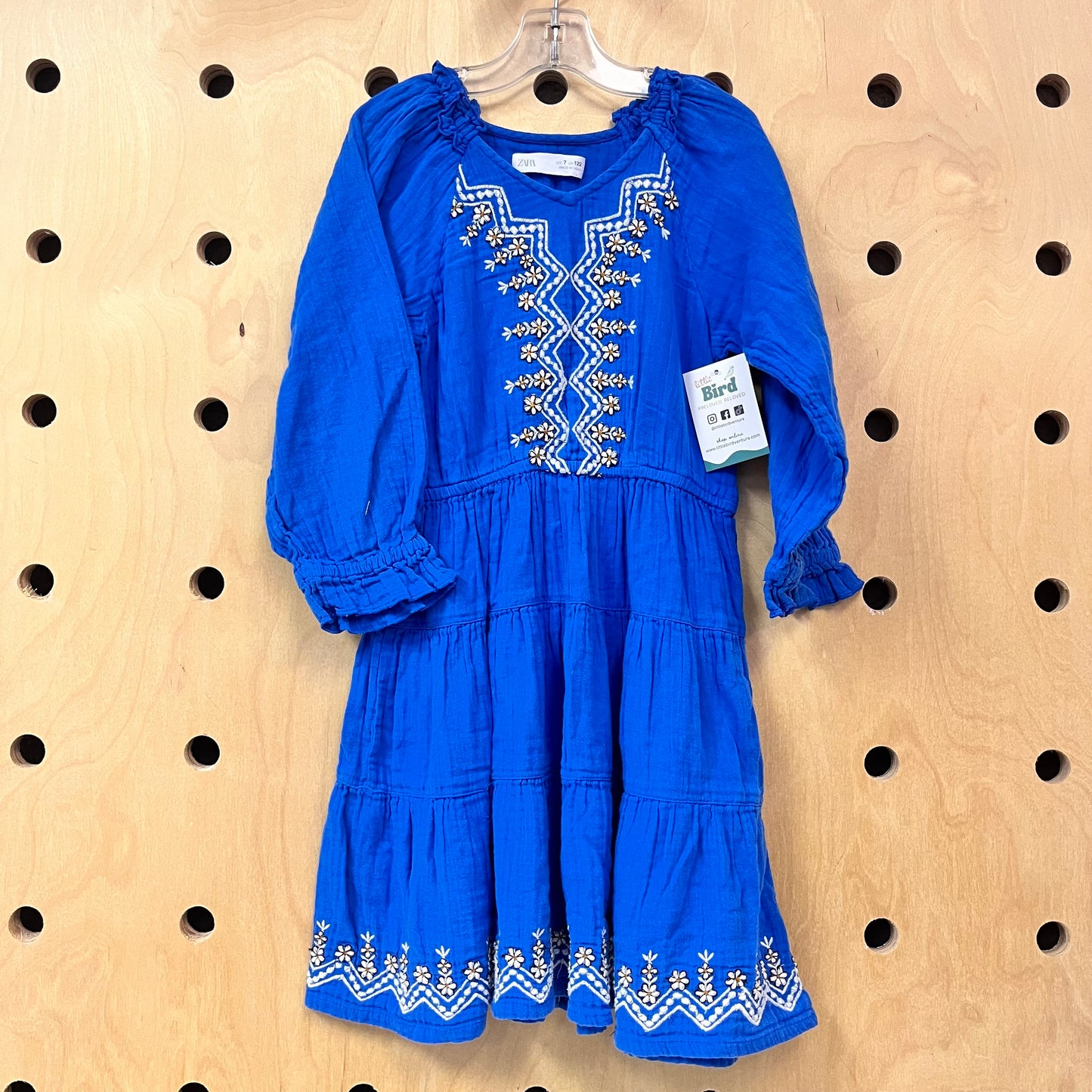 Blue Embroidered Dress
