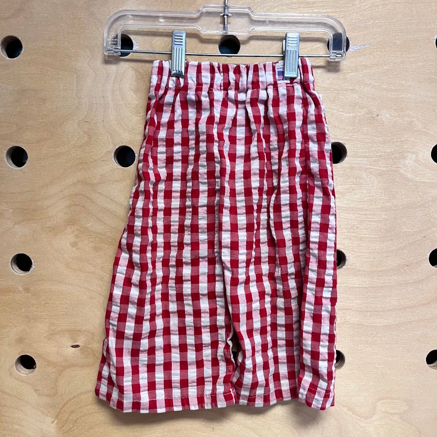 Red Plaid Wide Leg Pants