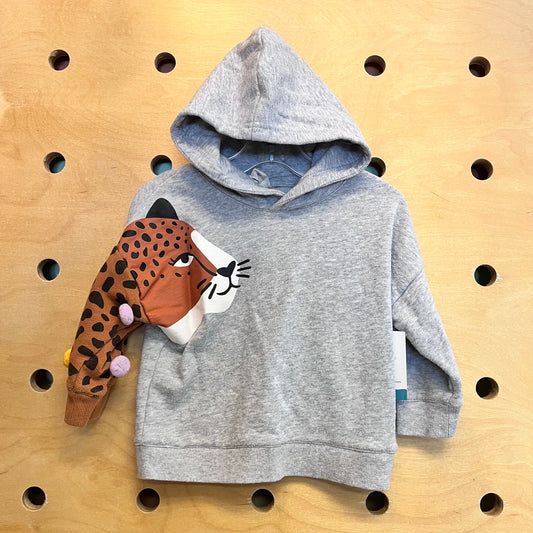 Leopard Pom Sleeve Hoodie