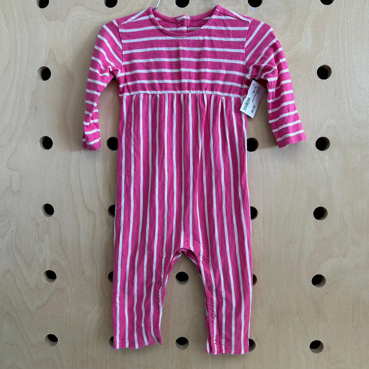 Pink & White Striped Romper