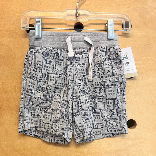 Grey/Navy Robot Soft Shorts