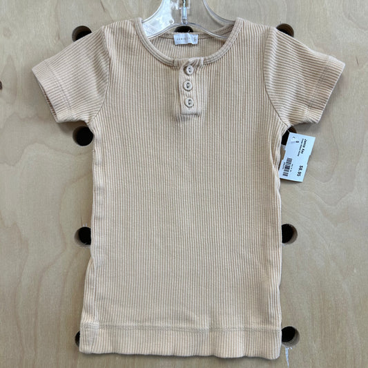 Cream Ribbed Henley