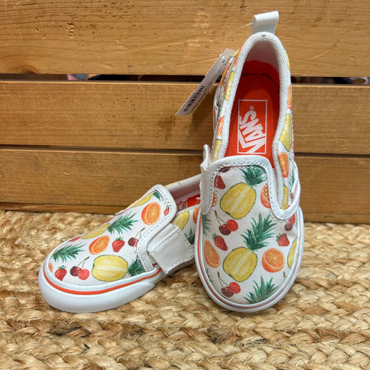 Assorted Fruit White Slip-Ons