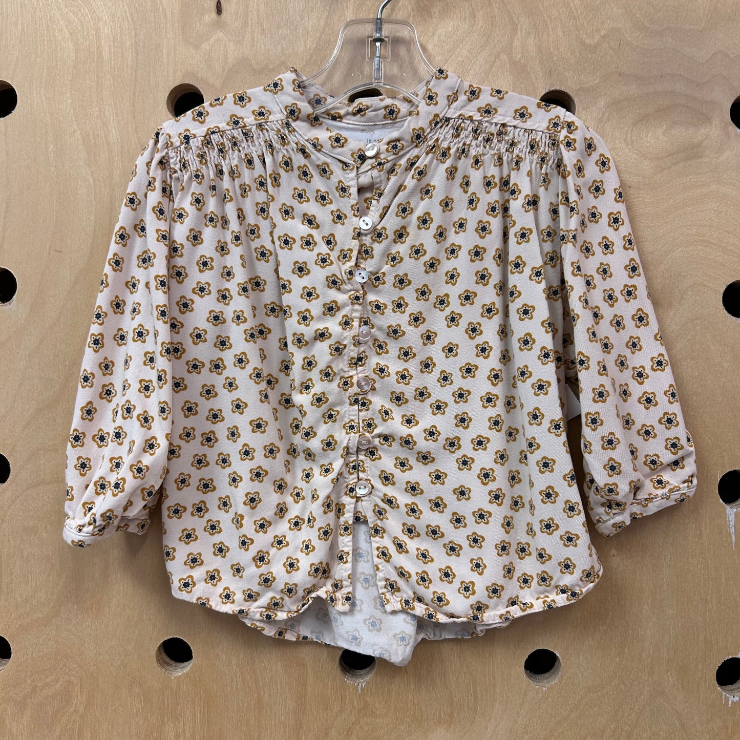 Cream Floral Button Up