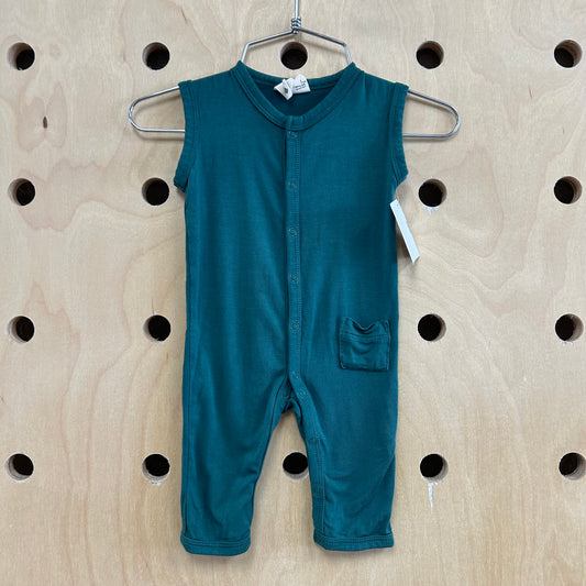 Green Bamboo Sleeveless Romper