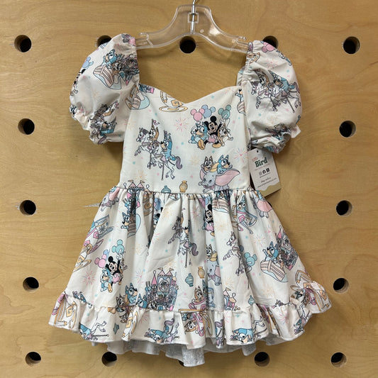 White Bluey & Mickey Dress
