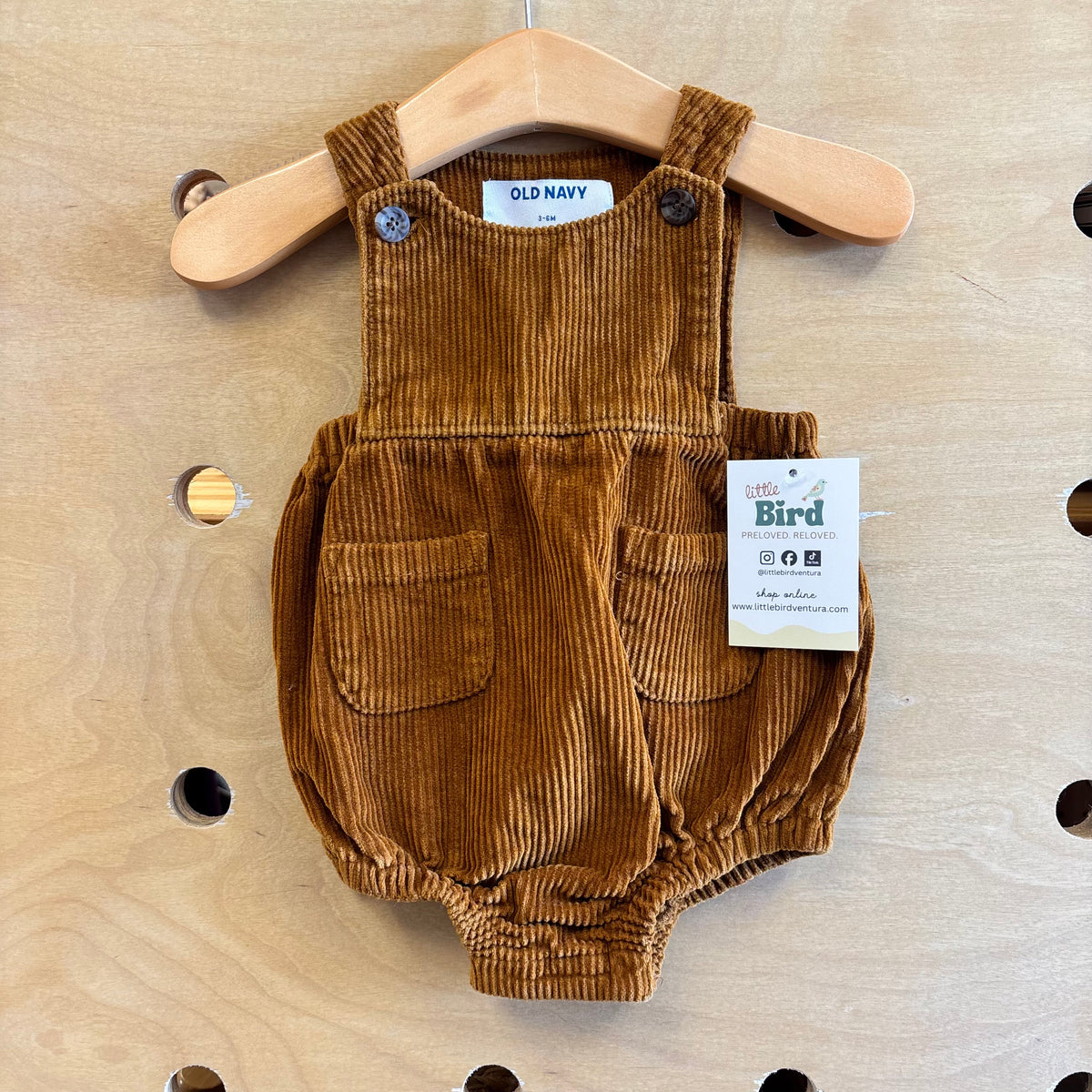 Brown Cord Pocket Romper
