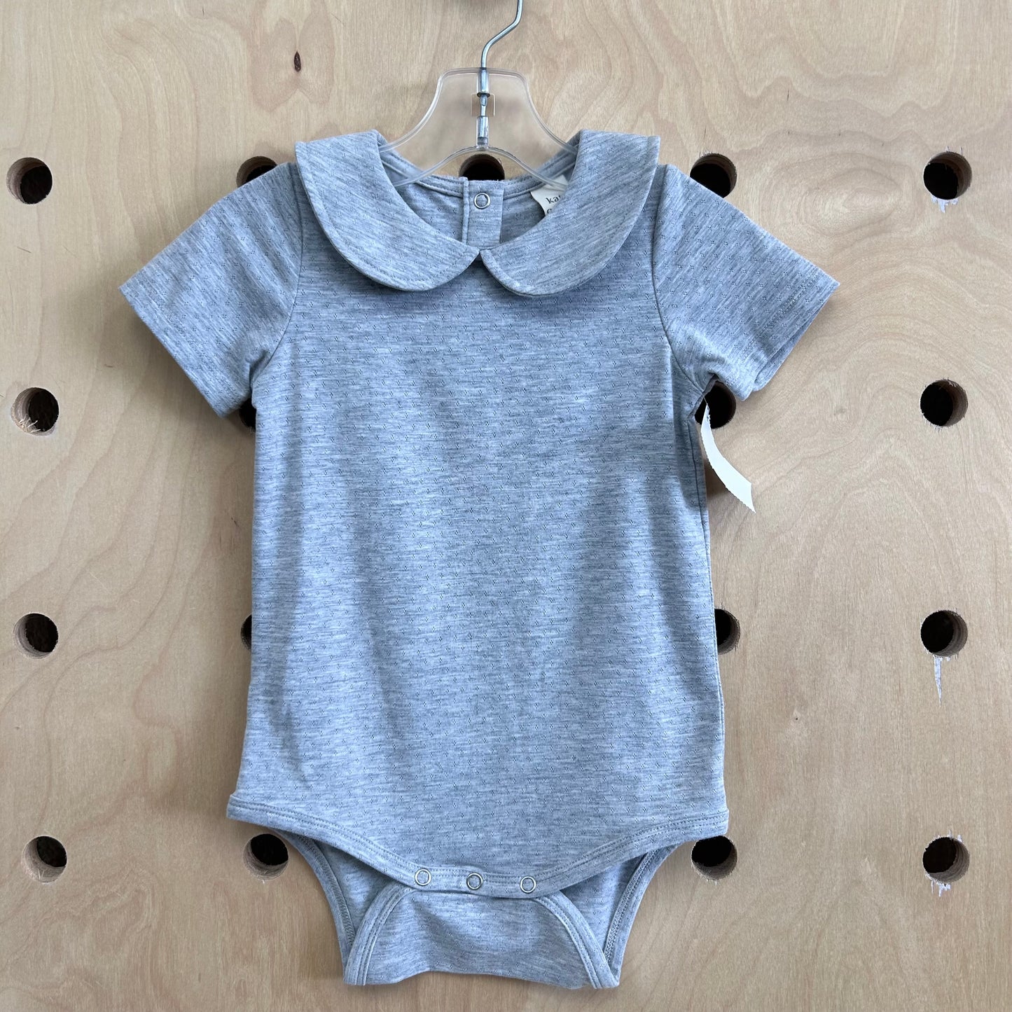 Grey Peter Pan Collar Bodysuit