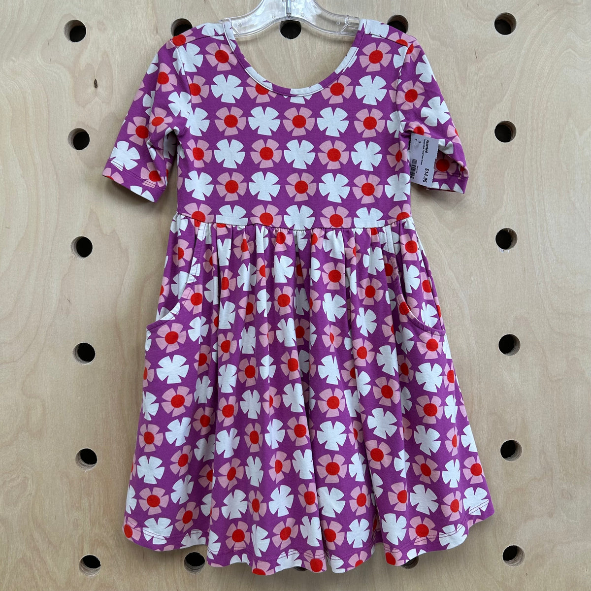 Purple Mod Floral Twirl Dress