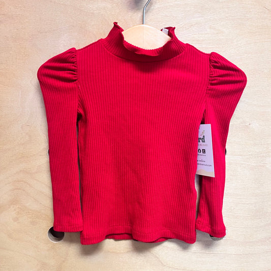 Red Ribbed Top