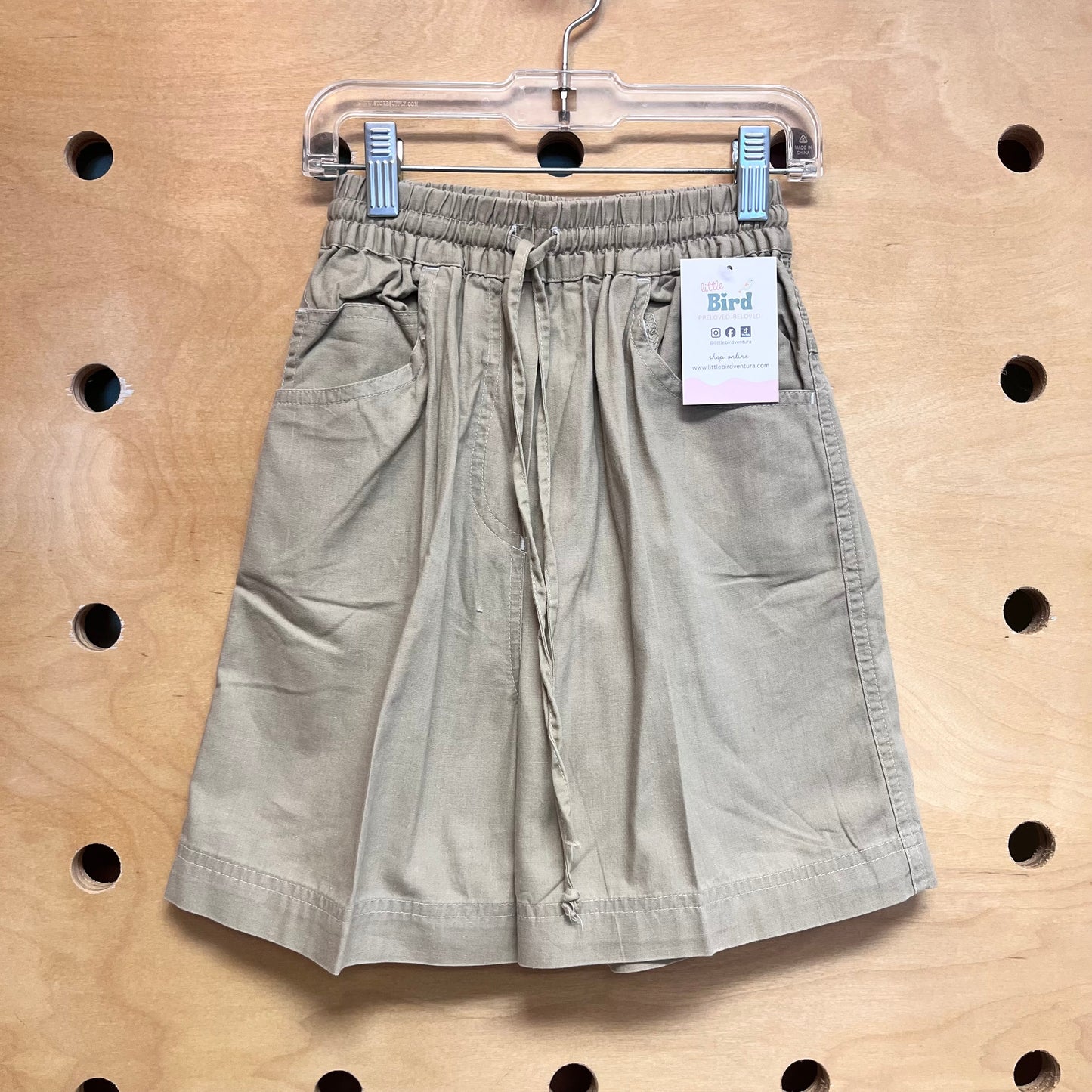 Khaki Y2K Drawstring Shorts