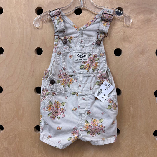 Beige Floral Shortalls