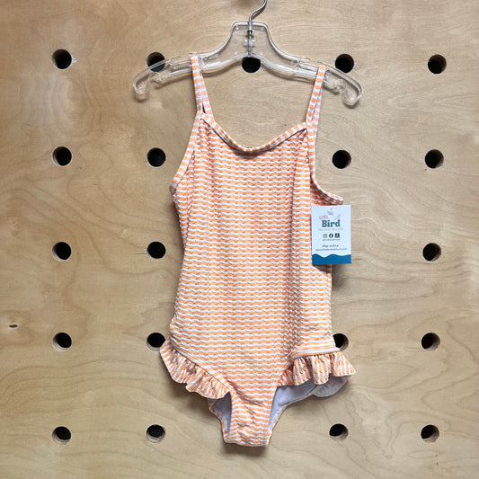 Yellow/White Textured Swimsuit