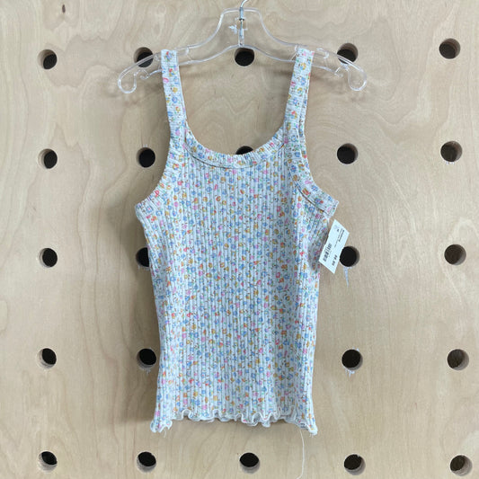 Ribbed Pastel Floral Tank