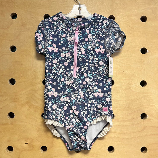 Teal/Pink Floral Swimsuit