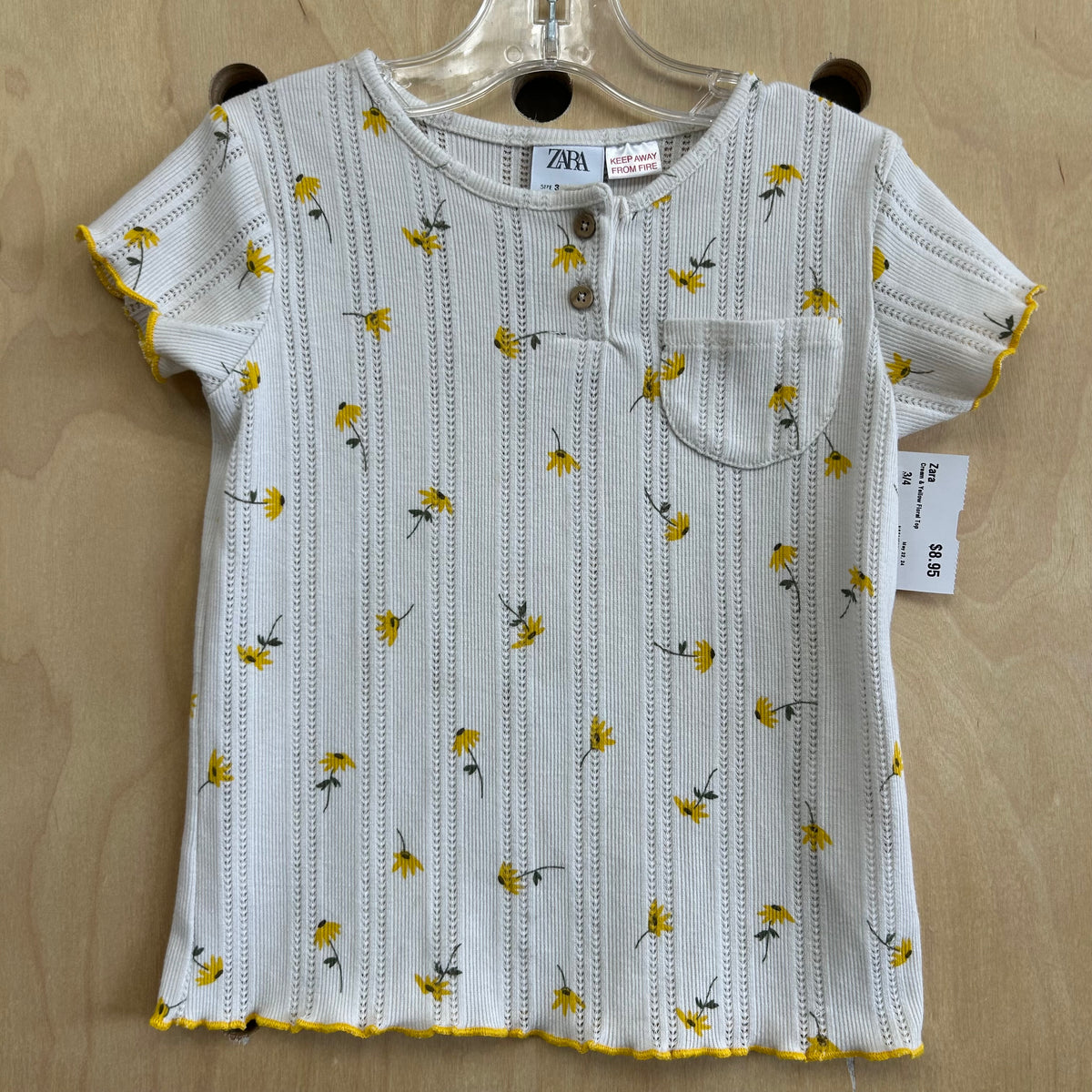 Cream & Yellow Floral Top